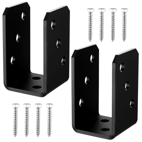 2 STK U-Pfostenträger zum Aufschrauben, 50 x 60 x 102 mm U Winkel Pfostenanker Aufschraubhülse Pfostenverbinder zum Einbetonieren oder Verbindung verschiedener Elemente von McBlast