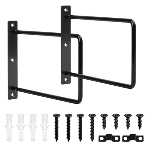 2 x Regalhalterung Schwarz, 200mm Quadrat Regalwinkel Regalträger, Metall Regal Winkel Regalhalterungen, Schwimmende Wandregal Halterung, Regal Wandhalterung Regalbrett Tablarträger für Holzplatten 2 x Regalhalterung Schwarz, 200mm Quadrat Regalwinkel Regalträger, Metall Regal Winkel Regalhalterungen, Schwimmende Wandregal Halterung, Regal Wandhalterung Regalbrett Tablarträger für Holzplatten von McBlast