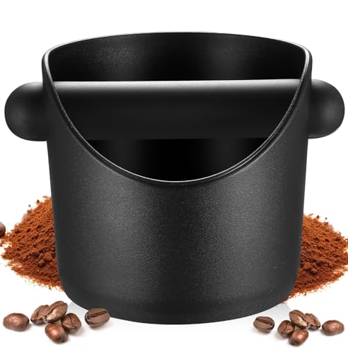 Espresso Abklopfbehälter für Siebträger, Kaffeesatz Abschlagbehälter für Siebträgerhalter, Kaffee Abklopfbehälter, Coffee Knock Box for Espresso Grounds für Küche Café Restaurant (Schwarz) von McBlast