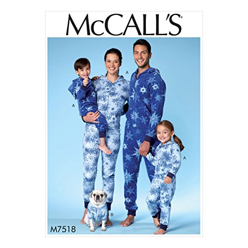 McCall 's Patterns Herren/Damen/Jungen/Mädchen/Kind Jumpsuit und Hundemantel, Mehrfarbig, Größen 3–8 von McCall's