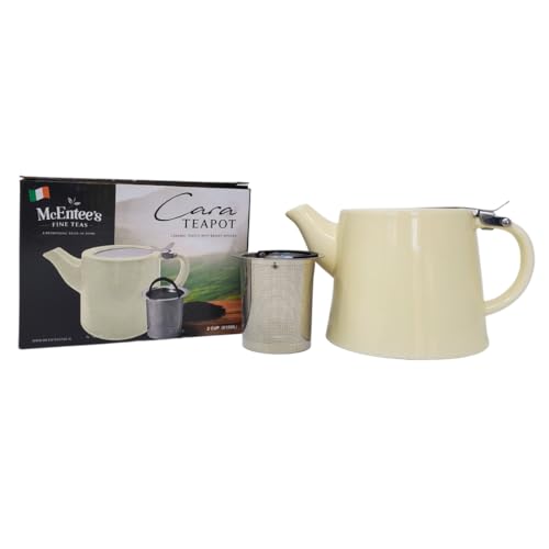 McEntee's Cara Keramik-Teekanne, 510 ml (1-2 Tassen) mit herausnehmbarem Edelstahl-Teesieb von McEntee's Tea