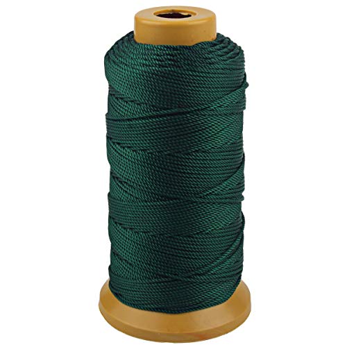 Twisted Nylon Linie Schnur String Cord für Gartenarbeit Marking DIY Projects Crafting Mauerwerk (Dunkelgrün, 1.5mm-328 feet) von McFanBe