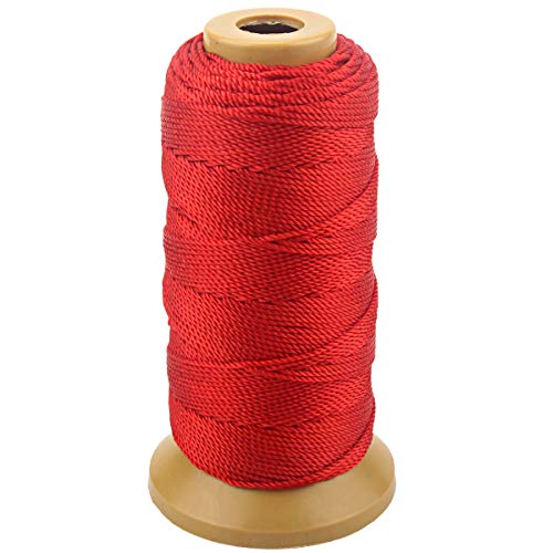 Twisted Nylon Linie Schnur String Cord für Gartenarbeit Marking DIY Projects Crafting Mauerwerk (Rot, 1.5mm-328 feet) von McFanBe