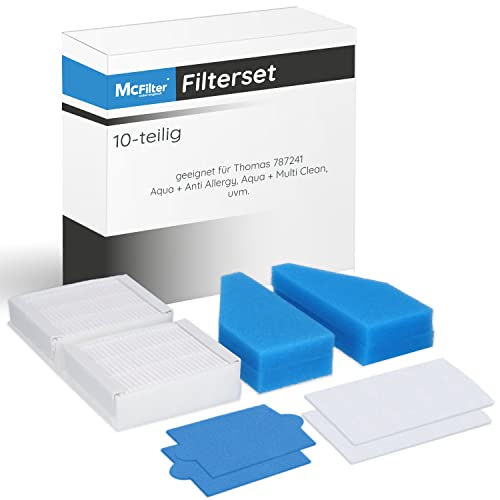 McFilter | 2x Filter-Set 5-teilig geeignet für Thomas Staubsauger der Baureihe AQUA+, Pet and Family, Alternative für Thomas Filterset 99 (Teile-Nr. 787241), 10 Filter von McFilter