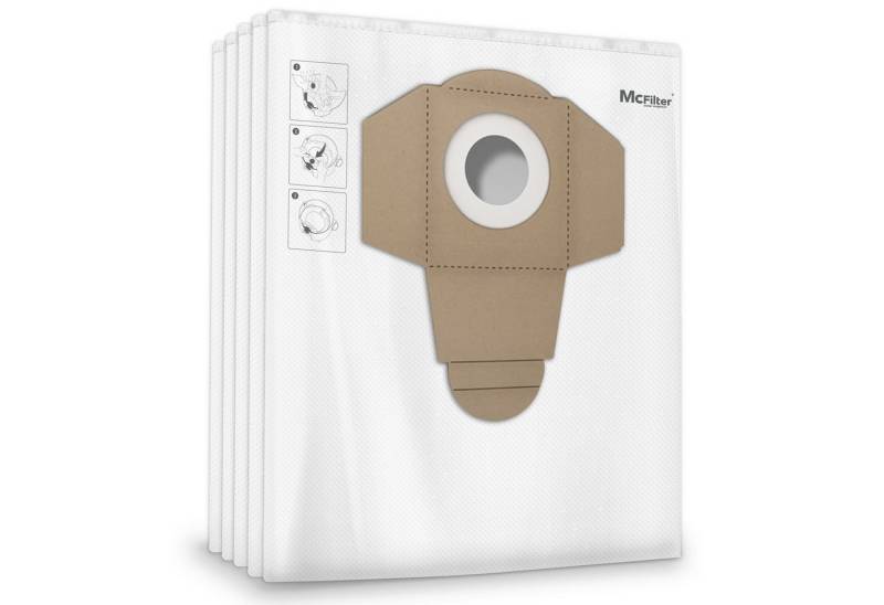 McFilter Staubsaugerbeutel (10 Stück) geeignet für Einhell, passend für ALLE Einhell 20 Liter Nass-Trockensauger, 10 St., Beutel - Typ DSM 37 von McFilter