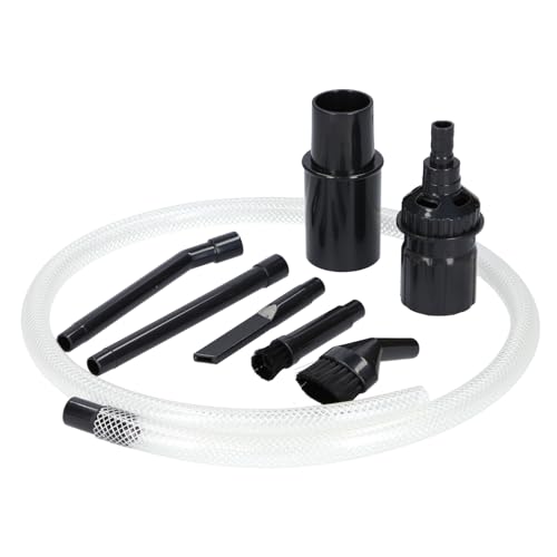 McFilter | Univeral Staubsaugerdüse-Set PC-Reinigungsset | Rohranschluss Ø 32/35 mm, 8-teilig, schwarz, Staubsaugerdüse mini, Fugendüse, Staubpinsel, Schlauchverlängerung, Adapter | für Computer, Auto von McFilter