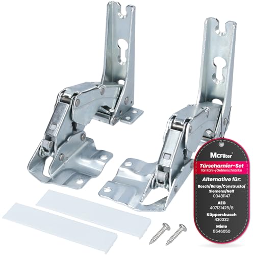 McFilter I Türscharnier kompatibel mit Bosch Siemens Miele AEG Neff Gaggenau 00481147 481147 Neff AEG 407131425/8 Miele 5546050 Quelle Constructa Balay Gefrierschrank Einbau Kühlschrank Beschlag von McFilter