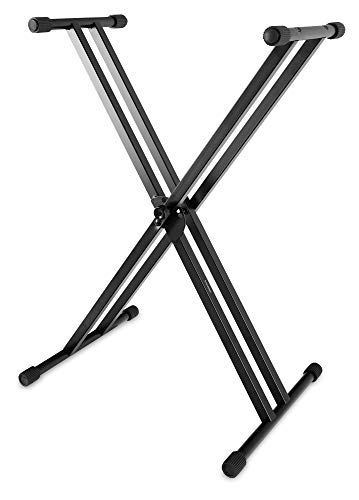 McGrey KS-200 X-Keyboardständer doppelstrebig (höhenverstellbar in 5-Stufen, klappbar, stabil) schwarz von McGrey