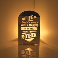 Das Leben Kommt Nicht Mit Einem Manuellen Spiegel Plexiglas Teelicht Kerzenhalter - Geschenk Für Mama/Mutter von McHenrysPlace