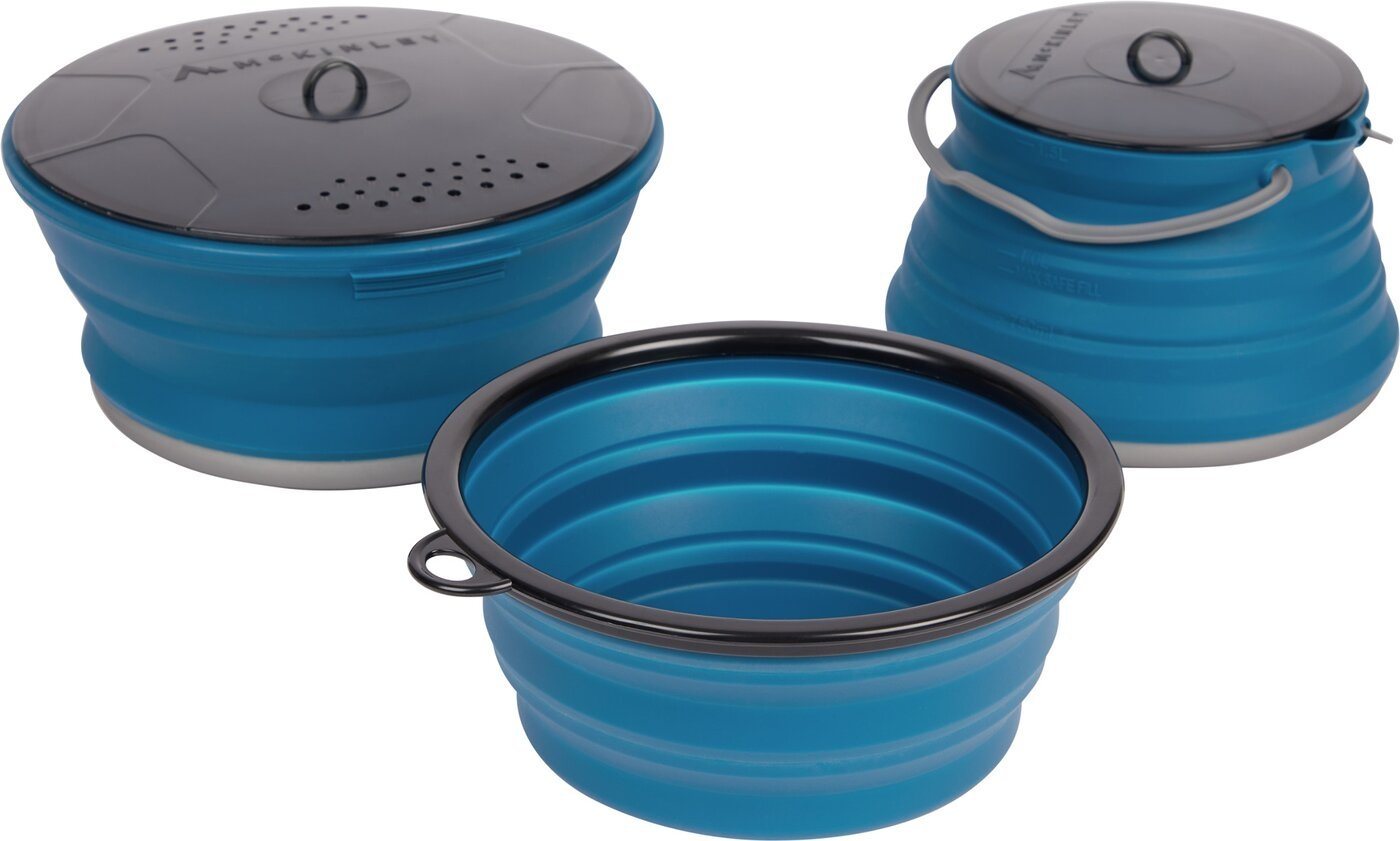 McKINLEY Geschirr-Set Kochgeschirr Cooking set SIL 2P BLUE DARK, 2 Personen, Silikon, Edelstahl von McKINLEY