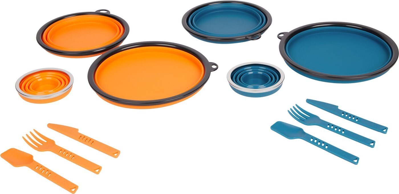 McKINLEY Geschirr-Set Kochgeschirr Eating set SIL 2P BLUE DARK/ORANGE, 2 Personen, Silikon von McKINLEY