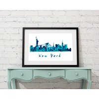 Skyline Von New York City, Wandkunst Gemälde Stadtbild von McLaughlinArtShop