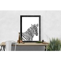 Zebra-Kunstdruck, Zentangle Kunst, Stift Und Tinte, Zebra von McLaughlinArtShop