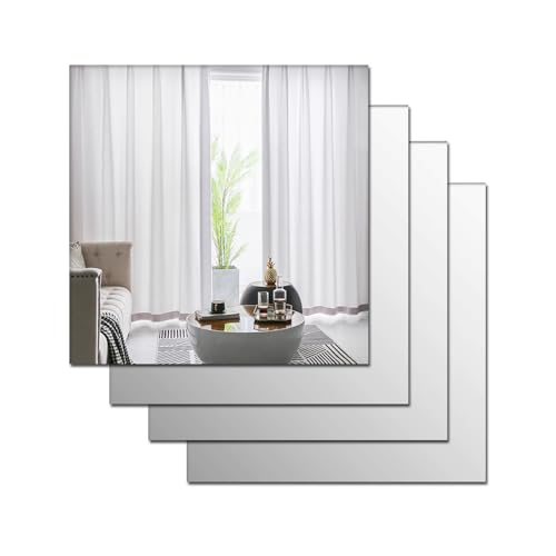 MCLEULLA Acryl-Spiegelaufkleber für Wände, Plexiglas-Spiegel, bruchsicher, Wandmontage, zum Aufkleben, großer Spiegel, Heimtraining, Fitnessstudio, Flur, Fliesen, selbstklebend, 30 x 30 cm, 4 Stück MCLEULLA Acryl-Spiegelaufkleber für Wände, Plexiglas-Spiegel, bruchsicher, Wandmontage, zum Aufkleben, großer Spiegel, Heimtraining, Fitnessstudio, Flur, Fliesen, selbstklebend, 30 x 30 cm, 4 Stück von McLeulla