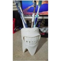 Lächelnder Zahnbürstenhalter/3D Gedruckt Badezimmer Zähne Zahn Zahnpasta Kinder Niedlich von McMaster3D