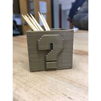Mario Bros.frage Block Schreibtisch Organizer 3D Gedruckt Halter Für Bürobedarf von McMaster3D