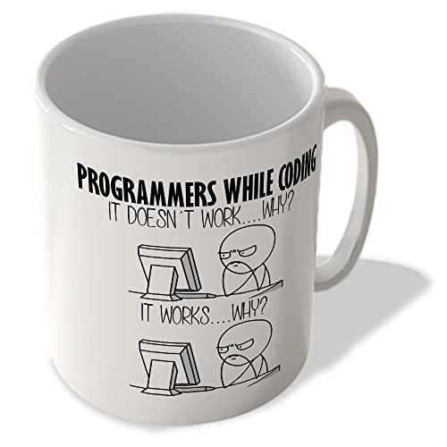 McMug - Programmers While Coding – Tasse für Softwareentwickler, Keramik, 300 ml von McMug
