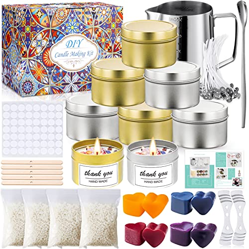 McNory Kerzenherstellung Zubehör,DIY Duftkerze Geschenke Set mit 50 Kerzendochte Wick und 2pcs Edelstahl Docht Feste Halterung für Kerzenherstellung,8 Dosen McNory Kerzenherstellung Zubehör,DIY Duftkerze Geschenke Set mit 50 Kerzendochte Wick und 2pcs Edelstahl Docht Feste Halterung für Kerzenherstellung,8 Dosen von McNory