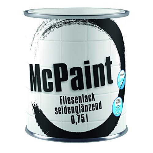 McPaint Fliesenlack weiß 0,750L, speziell für Wandfliesen im Innenbereich, wasserbeständig, seidenglänzend von McPaint