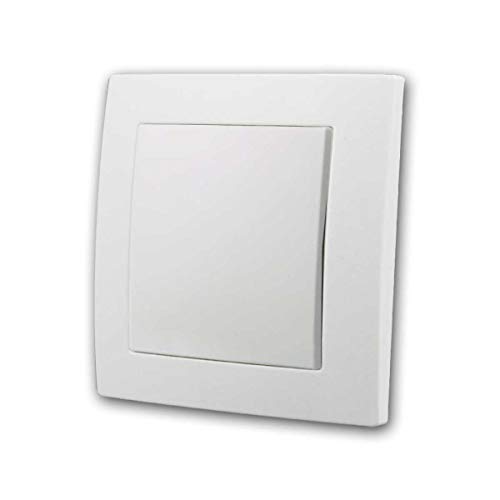 FLAIR Wechselschalter weiß, 250V~/10A, mit Rahmen, Klemmanschluss, passend für Unterputzdosen von McPower