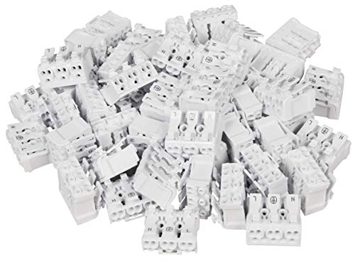 MC POWER - Lüsterklemme Anschlussklemme mit Betätigungshebel | max. 16A / 0,5-2,5mm² | Elektroinstallation | Leitungsanschluss | Montage | 50er-Pack von McPower