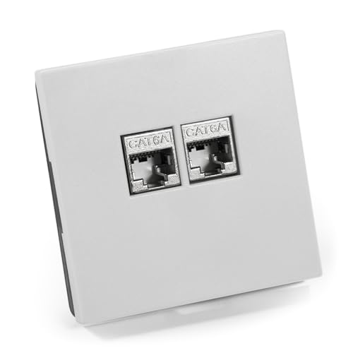 MC POWER Netzwerkdose Unterputz | Shallow | UP Datendose 2x RJ45 Buchse, CAT5 CAT5e CAT6 CAT6a Landose Netzwerksteckdose vollgeschirmt, weiß MC POWER Netzwerkdose Unterputz | Shallow | UP Datendose 2x RJ45 Buchse, CAT5 CAT5e CAT6 CAT6a Landose Netzwerksteckdose vollgeschirmt, weiß von McPower