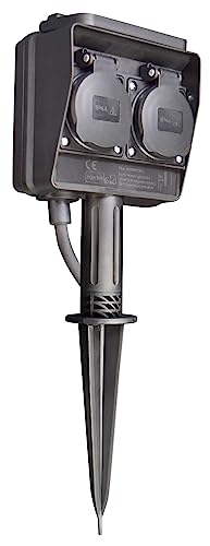 MC Power - Gartensteckdose | 2-Fach Außen-Steckdose, Schutzklasse IP44 Mehrfachsteckdose mit Erdspieß, 3m Kabel für Außenbereich, Camping, Zelten, Garten MC Power - Gartensteckdose | 2-Fach Außen-Steckdose, Schutzklasse IP44 Mehrfachsteckdose mit Erdspieß, 3m Kabel für Außenbereich, Camping, Zelten, Garten von McPower