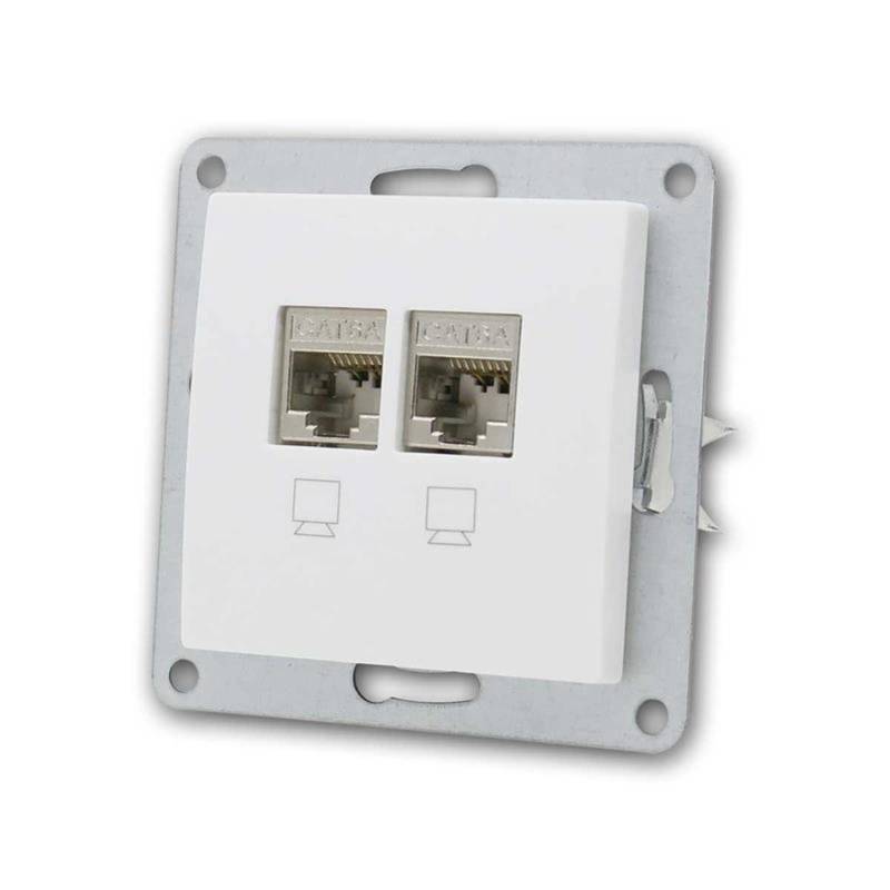 McPower FLAIR 2-Fach Netzwerk Dose CAT6A Weiß UP McPower FLAIR 2-Fach Netzwerk Dose CAT6A Weiß UP von McPower