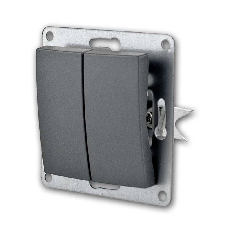 McPower FLAIR Doppel Taster Anthrazit 250V10A Unterputz McPower FLAIR Doppel Taster Anthrazit 250V10A Unterputz von McPower