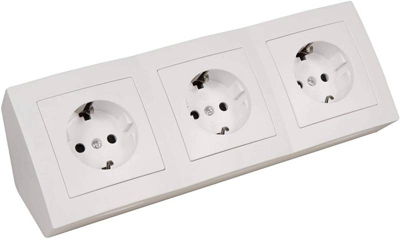 McPower MC POWER Flair Steckdosenblock Ecksteckdose Unterbausteckdose 230V/16A Mehrfachsteckdose von McPower