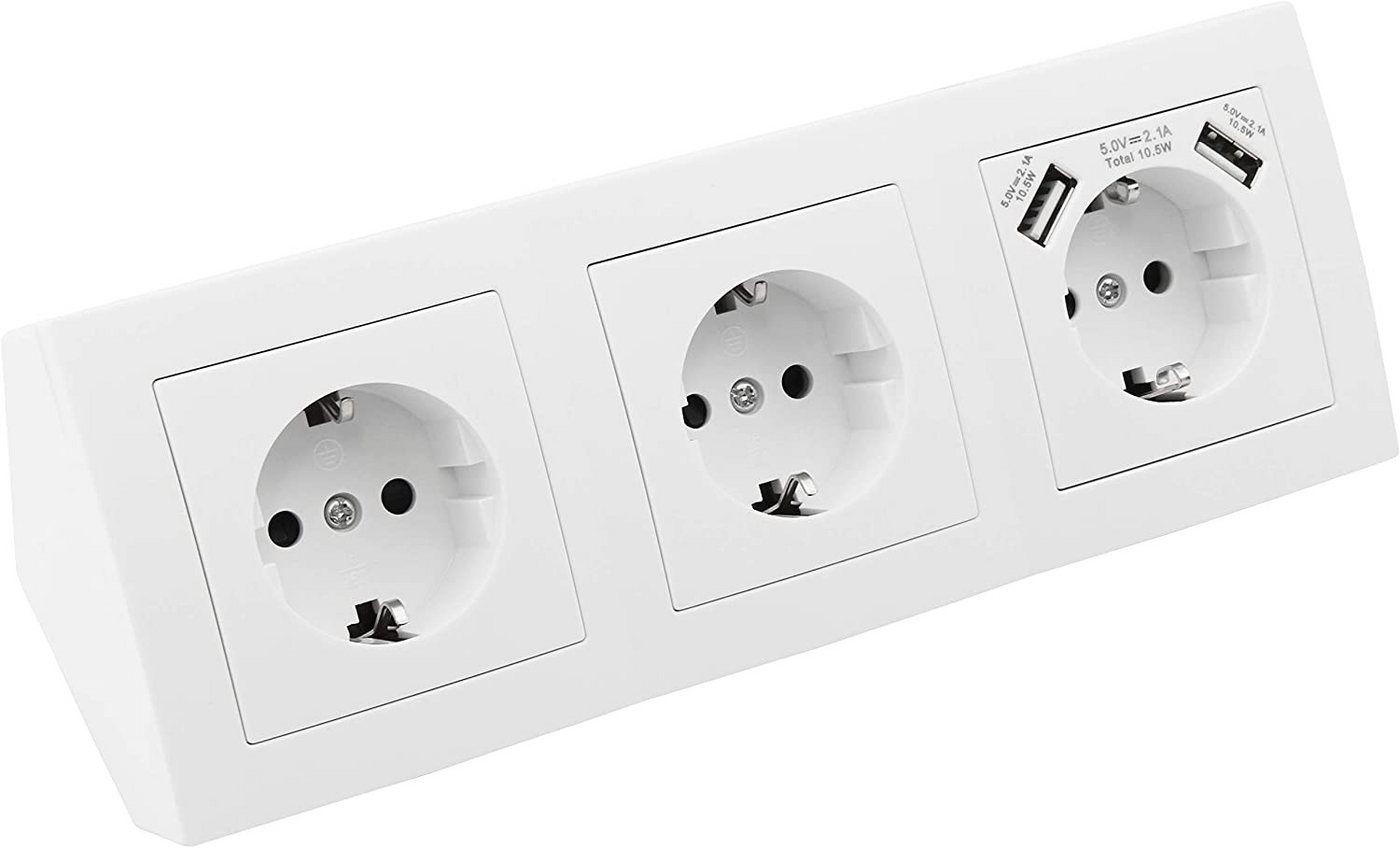 McPower MC POWER - Steckdosenblock Unterbausteckdosen Flair 3-Fach Schutzkonta Mehrfachsteckdose McPower MC POWER - Steckdosenblock Unterbausteckdosen Flair 3-Fach Schutzkonta Mehrfachsteckdose von McPower