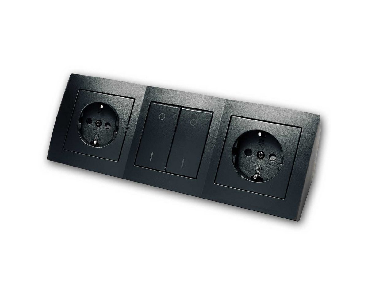 McPower Steckdosenblock "Flair", 2-fach + Schalter, schwar Steckdosenleiste McPower Steckdosenblock "Flair", 2-fach + Schalter, schwar Steckdosenleiste von McPower