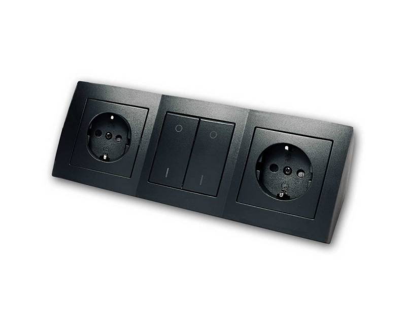 McPower Steckdosenblock "Flair", 2-fach + Schalter, schwar Steckdosenleiste McPower Steckdosenblock "Flair", 2-fach + Schalter, schwar Steckdosenleiste von McPower
