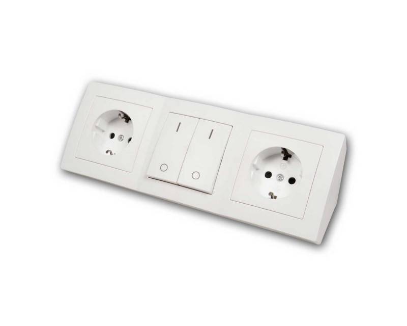 McPower Steckdosenblock "Flair", 2-fach + Schalter, weiß Steckdosenleiste McPower Steckdosenblock "Flair", 2-fach + Schalter, weiß Steckdosenleiste von McPower