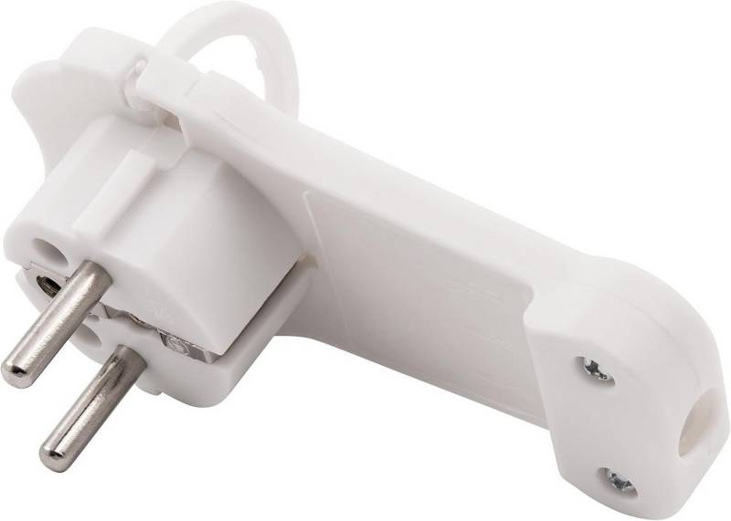McPower Schuko-Stecker Schukostecker Flach Winkelstecker 230V Stromstecker Flachstecker Weiß von McPower