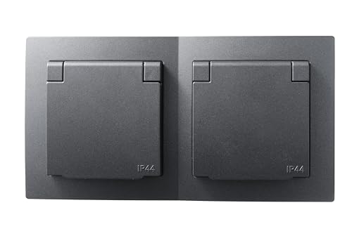 McPower Steckdosen-Set Flair „Beginner 2S-IP44“ | 3-teilig, anthrazit, IP44 | Feuchtraum geeignete Unterputz-Steckdosen, stilvolles Design McPower Steckdosen-Set Flair „Beginner 2S-IP44“ | 3-teilig, anthrazit, IP44 | Feuchtraum geeignete Unterputz-Steckdosen, stilvolles Design von McPower