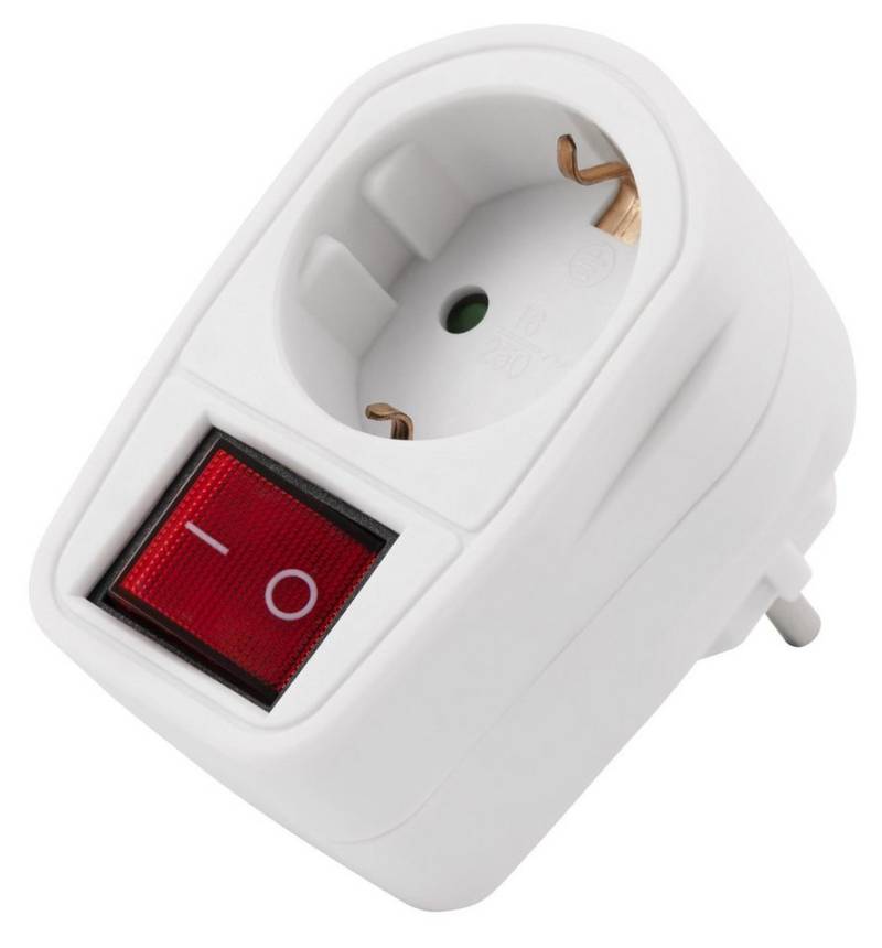 McPower Steckdosenadapter McPower mit Schalter, 230V/3500W, 2-poliger AN/AUS Mehrfachsteckdose McPower Steckdosenadapter McPower mit Schalter, 230V/3500W, 2-poliger AN/AUS Mehrfachsteckdose von McPower