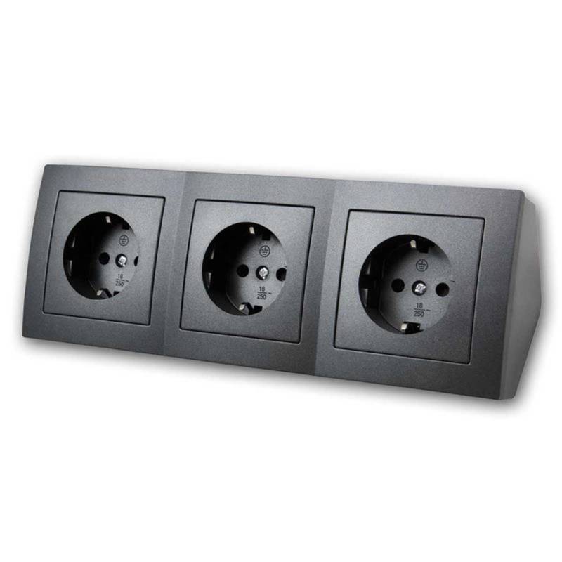 McPower Steckdosenblock Flair 3-Fach 250V16A Anthrazit McPower Steckdosenblock Flair 3-Fach 250V16A Anthrazit von McPower