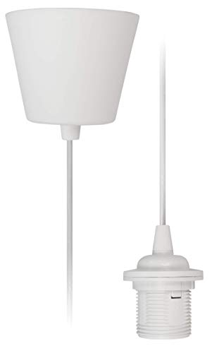 McShine - Lampenaufhängung Schnurpendel Fassung | E27 Fassung, 230V, 1,2m Kabel | ideal für Renovierung | frei wählbarer Lampenschirm (Standard) von McShine