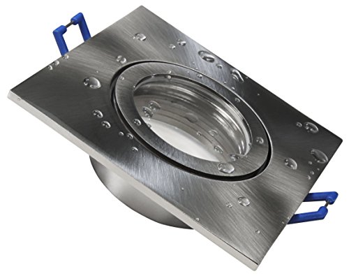 McShine - Einbaurahmen Einbaustrahler Rahmen für LED und Halogen | DL-54 | eckig, Clip-Verschluss, IP44, Edelstahl gebürstet McShine - Einbaurahmen Einbaustrahler Rahmen für LED und Halogen | DL-54 | eckig, Clip-Verschluss, IP44, Edelstahl gebürstet von McShine