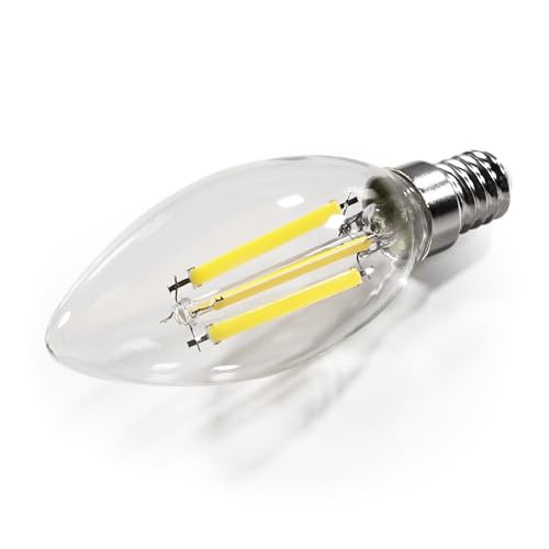 McShine - Filament LED Kerzenlampe | Filed | Kerzenleuchte E14 Sockel Warmweiss 3000K Kerzenform Leuchtmittel 6W, 1055 Lumen ersetzt 75 Watt, klar von McShine