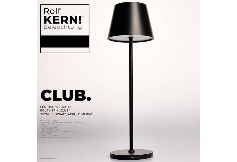 McShine Gartenleuchte ROLF KERN LED Tischlampe, CLUB 38cm, Aufladbarer Akku Tischleuchte von McShine