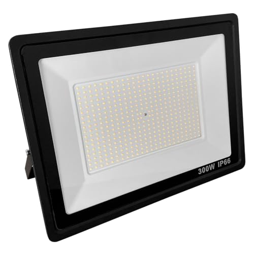 McShine LED Außenstrahler Fluter | Slim | LED Strahler 300W, superhell 25500 Lumen, IP66, 4000K, neutralweiß für Parkplatz, Hof, Sportplatz, Gelände von McShine