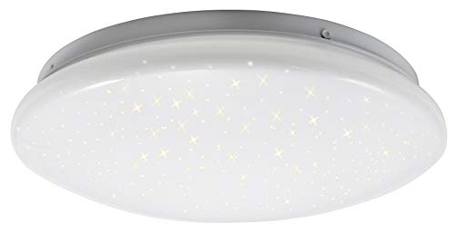 McShine - LED Deckenleuchte Lampe mit Sterneffekt | Starry-Sky | 26cm-Ø, 12W, 840 lm, 3000K, LED Sternenhimmel, warmweiß, 3000k, 1452660 von McShine
