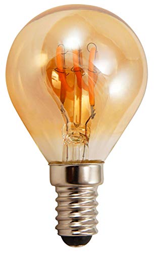McShine - LED-Leuchtmittel Filament Tropfenlampe | Retro | LED Edison Vintage Glühbirne E14, 150lm, 2W, warmweiß, 2200K, LED Lampe nostalgie Beleuchtung goldenes Glas von McShine