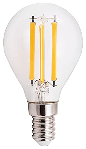 McShine - LED Filament Tropfenlampe | FILED | E14, 6W, 806 lm, warmweiß, klar von McShine