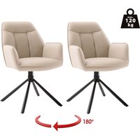 MCA furniture Armlehnstuhl "RAFAELA Esszimmerstuhl (2er Set) - Stuhl", (Set), 2 St., Microfaser, 180 drehbar, Metall, Mikrofaser, belastbar 120 kg von Mca Furniture