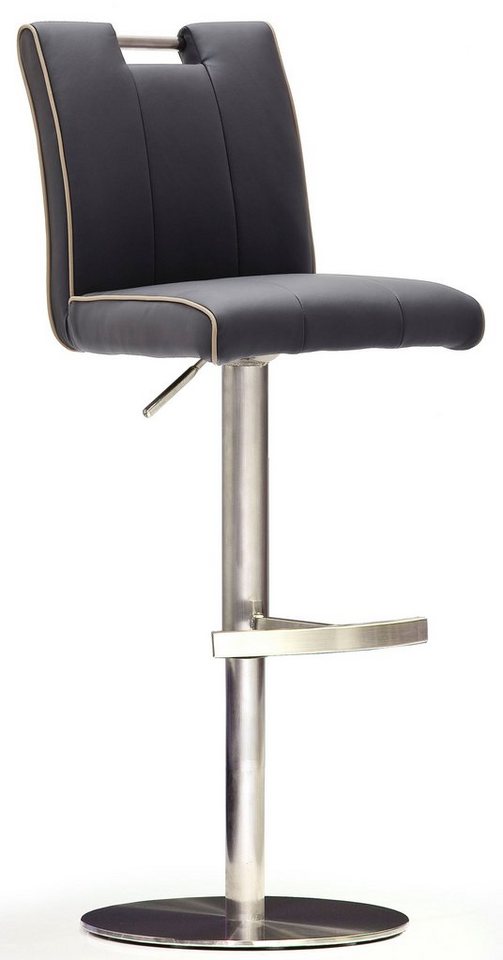 MCA furniture Bistrostuhl BARBECOOL Barhocker Bistrostuhl Tresenhocker, mit Rückenlehne, Bodenplatte rund, 360° drehbar, Sitzhöhe von 55-80cm von Mca Furniture