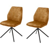MCA furniture Esszimmerstuhl "Ottawa" (Set) 2 Stk.Vintage Veloursoptik mit Keder, Stuhl belastbar bis 120 Kg von Mca Furniture