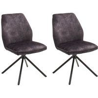 MCA furniture Esszimmerstuhl "Ottawa" (Set) 2 Stk.Vintage Veloursoptik mit Keder, Stuhl belastbar bis 120 Kg von Mca Furniture